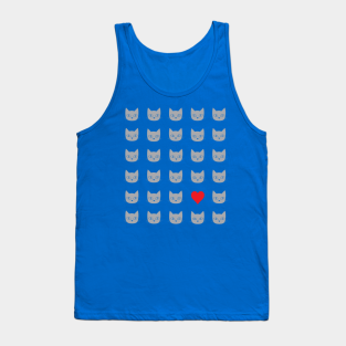Simple Tank Top - Love cats by TinkM